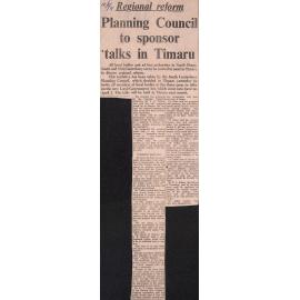 Regional reform: Planning Council to sponsor talks in Timaru