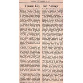 Editorial: Timaru City and Aorangi