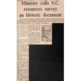 Minister calls SC resources survey an historic document