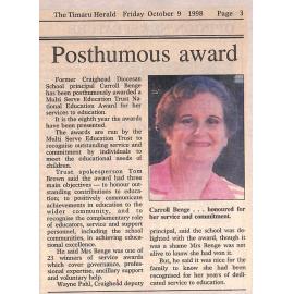 Posthumous award