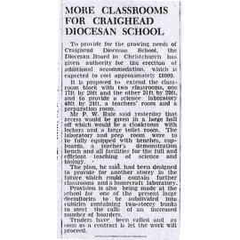 More classrooms for Craighead Diocesan School