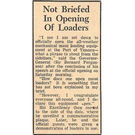 Not Briefed In Opening Of Loaders