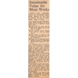 Inestimable Value for Meat Works