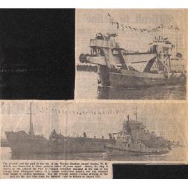 Converted dredge returns to port