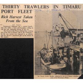 Thirty Trawlers in Timaru Port Fleet, Rich Harvest Taken From the Sea
