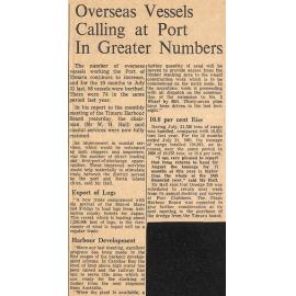 Overseas Vessels Calling at Port In Greater Numbers