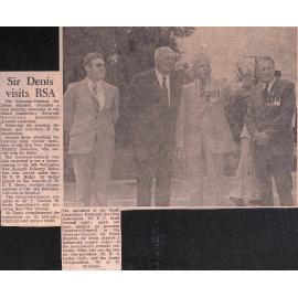 Sir Denis visits RSA