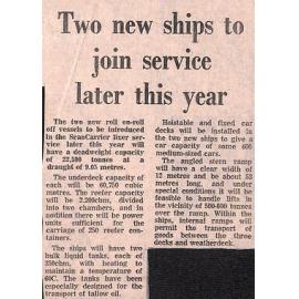 Two new ships to join service later this year