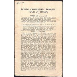 South Canterbury Farmers' Tour of Otago