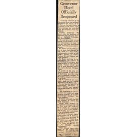 Grosvenor Hotel Officially Reopened