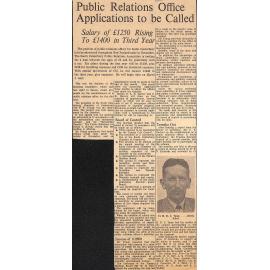 Public Relations Office Applications to be Called