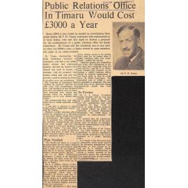 Public Relations Office In Timaru Would Cost £3000 a Year