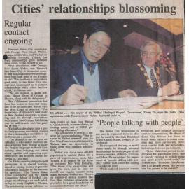 Cities' relationships blossoming, Regular contact ongoing