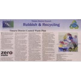 Rubbish & Recycling, Timaru District Council Waste Plan