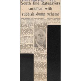 South End Ratepayers satisfied with rubbish dump scheme