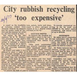 City rubbish recycling 'too expensive'
