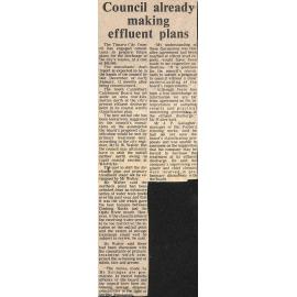 Council aready making effluent plans