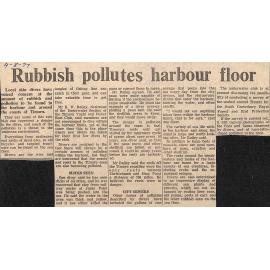 Rubbish pollutes harbour floor