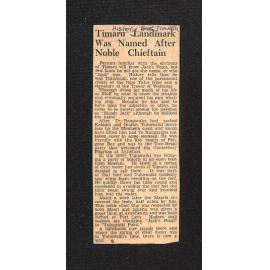 Timaru Landmark Was Named After Noble Chieftain
