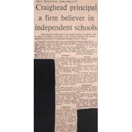 Craighead principal a firm believer in independent schools