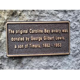 Caroline Bay aviary plaque