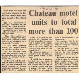 Chateau motel units to total more than 100