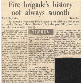 Fire brigade's history not always smooth