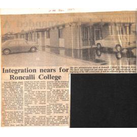 Integration nears for Roncalli College