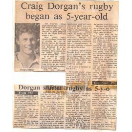 Craig Dorgan's rugby began as 5-year-old