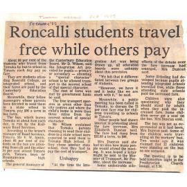 Roncalli students travel free while others pay