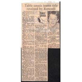 Table tennis teams title retained by Roncalli