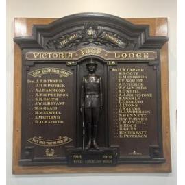 Victoria Lodge Roll of Honour board