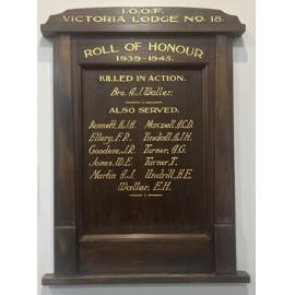 Victoria Lodge Roll of Honour board