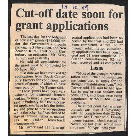 Cut-off date soon for grant applications