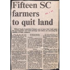 Fifteen SC farmers to quit land