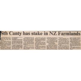 Sth Canty has stake in NZ Farmlands
