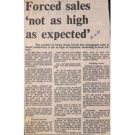 Forced sales 'not as high as expected'