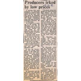 Producers irked by low prices