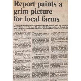 Report paints a grim picture for local farms