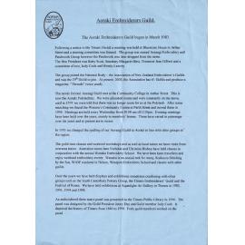 Aoraki Embroiders Guild brief history