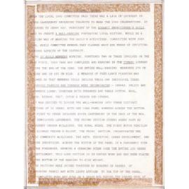 Information panel re Aorangi Embroiderers Guild 1990 wall hanging project