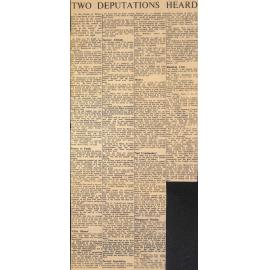 Two deputations heard