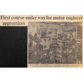 First course under way for motor engineer apprentices