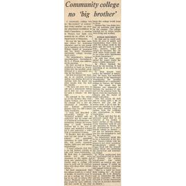 Community college 'no big brother'