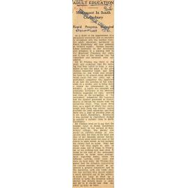 Adult Education, Movement In South Canterbury, Rapid Progress Expected