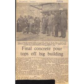 Final concrete pour tops off big building