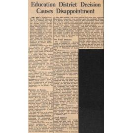 Education District Decision Causes Disappointment