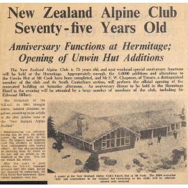 New Zealand Alpine Club Seventy-five Years Old