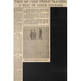 First Mt Cook grand traverse a feat of sheer courage
