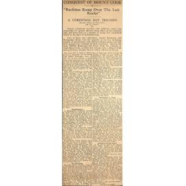 Conquest of Mount Cook, "Reckless Romp Over The Last Rocks", A Christmas Day Triumph